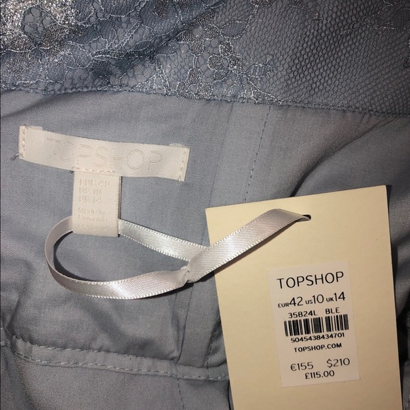 ✨TOPSHOP BRIDAL BABY BLUE LACE PEPLUM DRESS  ✨ - Picture 4 of 6